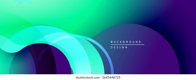 Abstract fluid shapes, vibrant gradients. Blue, green, purple hues blend seamlessly. Modern design element for backgrounds.