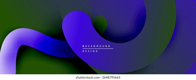 Abstract fluid shapes, vibrant gradients. Blue, purple, green hues blend seamlessly. Modern design element for backgrounds.