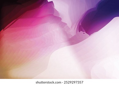 formes fluides d'Abstrait, dégradés roses et violets vibrants, ondes fluides et douces, effets de lumière éthérés, textures gossamer, transitions de couleurs délicates, atmosphère onirique, couches translucides, forme organique