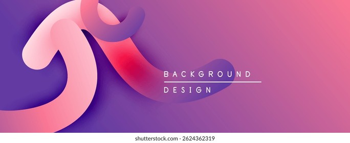 Abstract fluid shapes, vibrant pinks, purples create modern background design. Text reads background design. Smooth gradients present dynamic visual.