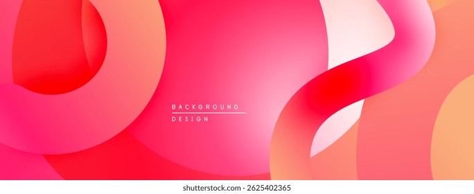 Abstract fluid shapes, vibrant pinks, oranges. Modern design element for backgrounds, presentations. Smooth gradients create dynamic visual flow.