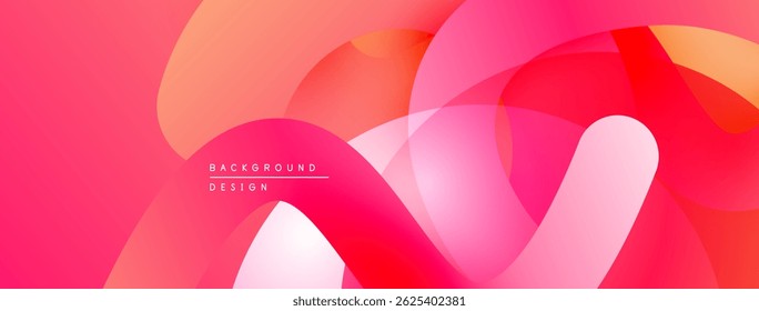 Abstract fluid shapes, vibrant pinks, oranges create dynamic background. Modern design, smooth gradients offer visual interest.