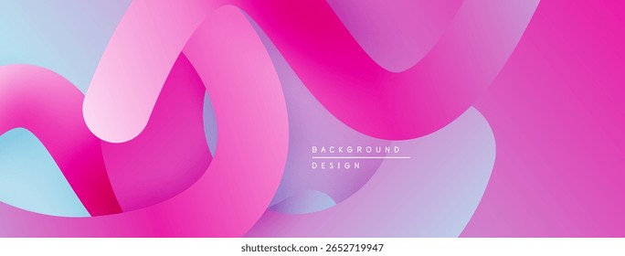 Abstract fluid shapes, vibrant pinks, purples, blues. Modern design, smooth gradients create dynamic composition. Background texture visible.