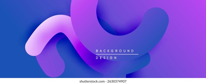 Abstract fluid shapes, vibrant purple, blue hues. Modern design element, background texture, smooth gradients present.
