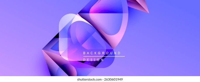 Abstract fluid shapes, vibrant purple hues, dynamic composition. Modern design elements create visual interest. Background suggests technology, innovation.