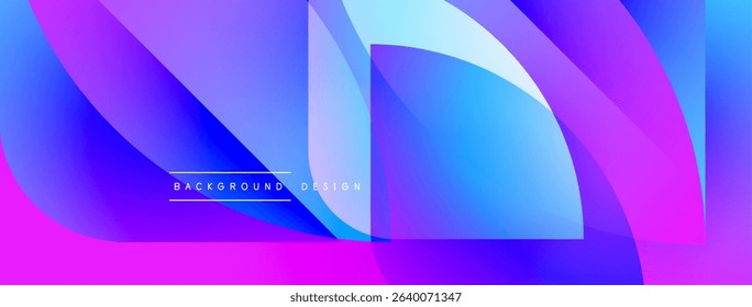 Abstract fluid shapes, vibrant purple, blue gradients. Modern design element for backgrounds, banners, presentations. Smooth transitions create dynamic visual impact.
