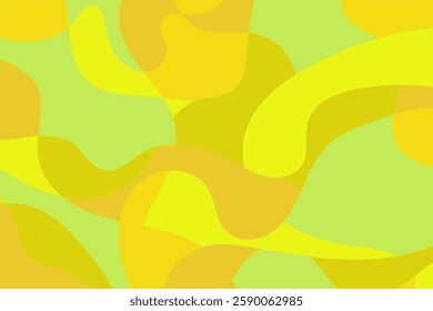 Abstract fluid shapes in vibrant yellow and green tones creating smooth wavy patterns
