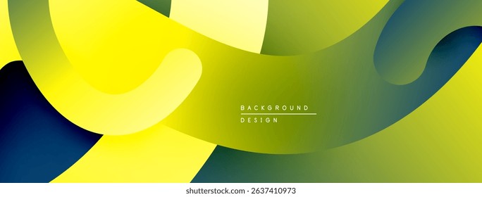 Abstract fluid shapes, vibrant yellow, green hues. Modern design, smooth gradients create dynamic composition. Minimalist aesthetic.