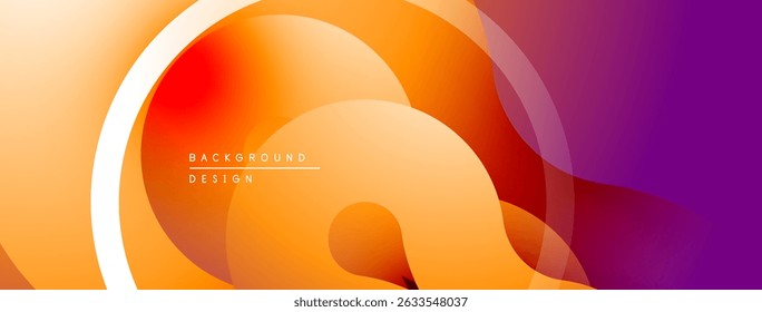 Abstract fluid shapes, warm color palette. Orange, red, purple gradients create modern background design. Smooth transitions visible.