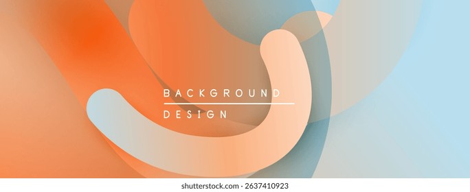 Abstract fluid shapes, warm colors blend with cool tones. Minimalist design features text overlay, modern aesthetic.