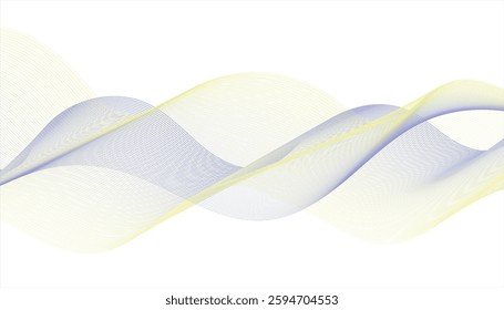  Abstract fluid shapes, wave lines and geometric elements on white background.