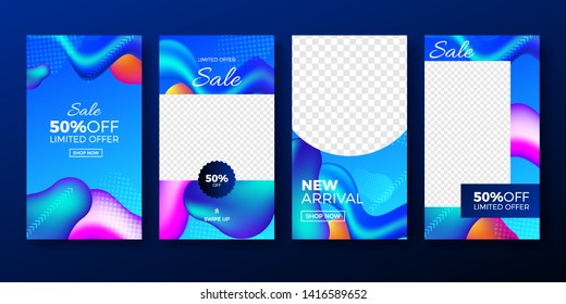 Abstract Fluid Shop and Sale Instagram Story Template, suitable for Banner, Web Advertising, Flyer, Poster, Other Marketing Media.