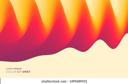 Abstract fluid sound wave. Background with dynamic effect. Motion vector Illustration. Trendy gradients. Can be used for advertising, marketing, presentation.