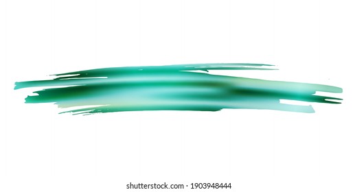 Abstract Fluid Splash.  Green and Aqua Menthe Sale Banner Brushstroke. Gradient Paintbrush. Isolated Splash on White Backdrop. Vector Brush Stroke. Watercolor Textured Background.