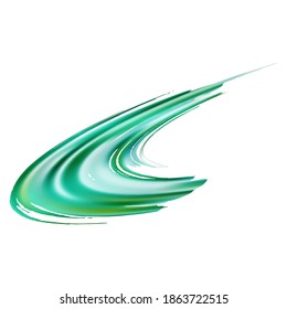 Abstract Fluid Splash.  Isolated Splash on White Backdrop. Sale Banner Brushstroke. Gradient Paintbrush. Green and Aqua Menthe Vector Brush Stroke. Watercolor Textured Background.