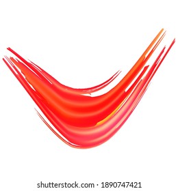 Abstract Fluid Splash.  Sale Banner Brushstroke. Gradient Paintbrush. Isolated Splash on White Backdrop. Watercolor Textured Background. Vector Brush Stroke. Crimson Red