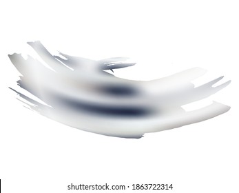 Abstract Fluid Splash.  Vector Brush Stroke. Sale Banner Brushstroke. Gradient Paintbrush. Isolated Splash on White Backdrop. Watercolor Textured Background. Grey and White