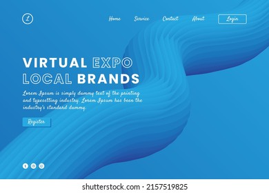 Abstract Fluid Template Landing Page Virtual Expo