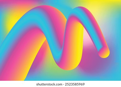 Abstract Fluid Texture 3D Art. Smooth Gradient Motion