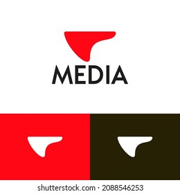 Resumen del diseño del logotipo universal de fluidos. Ilustración de la marca logomarca de Fintech. Puede representar cine, chat, personas, música, noticias, podcast, entretenimiento, viajes, tecnología, estudio.