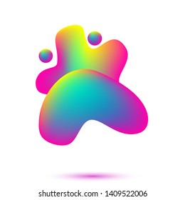 Abstract fluid vector shape illustration with glowing vibrant neon colors