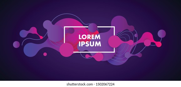 Abstract fluid vector shapes. Wavy forms background. Vector liquid gradient illustration. Trendy design banner.
