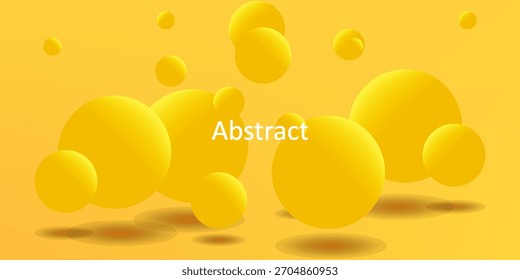 Fundo de fundo realista do círculo amarelo 3d vibrante do fluido abstrato