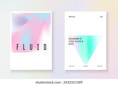 Abstract Fluid. Vintage Concept. Geometry Poster. Blue Holograph Cover. Fashion Screen. Spectrum Background. Colourful Pearl Illustration. Violet Abstract Fluid