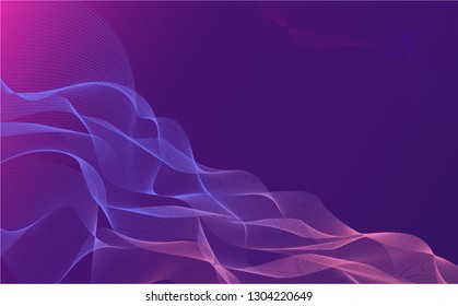 Abstract fluid wallpaper. Trendy gradient colors. Design elements. Wave of many lines. Abstract wavy stripes. Creative line art. Geometric abstract background. Vector illustration EPS 10.