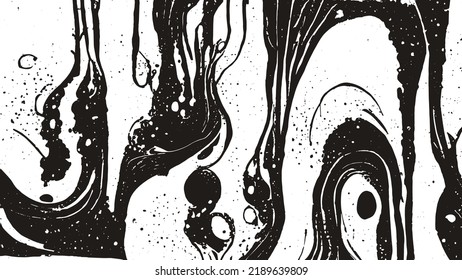 abstract fluid water impression in black over white