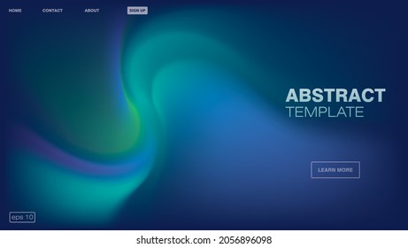 Abstract fluid wave background gradient effect design. Website landing page, homepage template. Vector eps 10