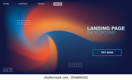 Abstract fluid wave background gradient effect design  Website landing page  homepage template  Vector eps 10