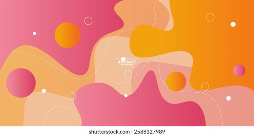 Abstract fluid wave background with pink and orange color background. Liquid shape concept. Vector Eps10
