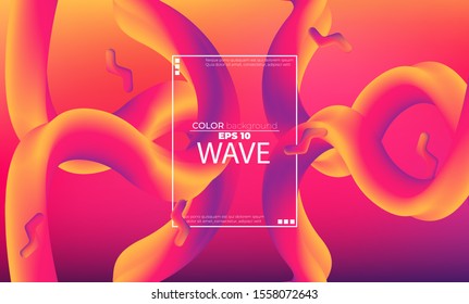 Abstract fluid wave color pattern of neon color liquid gradient background with modern geometric dynamic motion style Suitable For Wallpaper, Banner, Background, Card, Book Illustration, landing page,