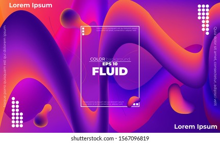 Abstract fluid wave color pattern of neon color liquid gradient background with modern geometric dynamic motion style Suitable For Wallpaper, Banner, Background, Card, Book Illustration, landing page,