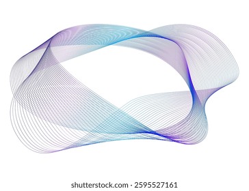 Abstract fluid wave design with gradient lines in blue, pink, and orange—ideal for cosmetics, fashion, textile patterns, technology branding, and wellness. Perfect for modern Icon, Background