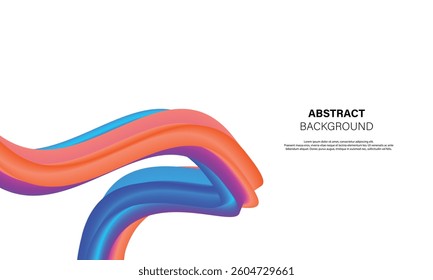 Abstract fluid wave line gradient color blue orange on white background vector design.