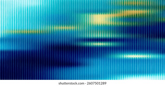 Padrão abstrato de onda de fluido em tons azuis vibrantes. Padrão dinâmico de ondas de fluido em tons de azul e amarelo. Fundo de gradiente de vidro fractal estético suave e fluido.