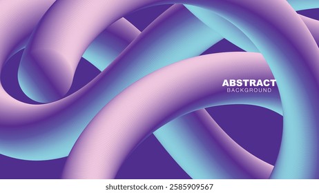 Abstract Fluid Waves Background in Vibrant Gradient Colors, Gradient curve line background, twisted line wallpaper, decorative vector illustration
