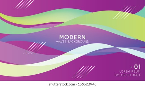 Abstract fluid waves colorful background
