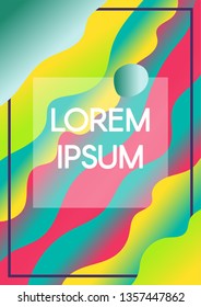 Abstract fluid waves with copyspace acid banner layout