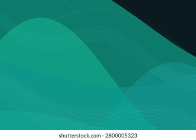 Abstract fluid waves in gradient teal and dark blue tones