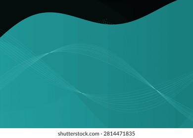 Abstract fluid waves in teal gradient with luminous light trails lighttrails