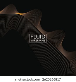 Abstrait fluide arrière-plan filaire pour marque et présentation sur site web numérique ou marketing mobile avec couleur moderne sur fond carré foncé 80