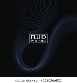 Abstrait fluide arrière-plan filaire pour marque et présentation sur site web numérique ou marketing mobile avec couleur moderne sur fond carré foncé 79