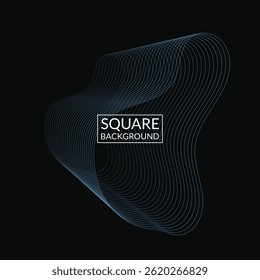 Abstrait fluide arrière-plan filaire pour marque et présentation sur site web numérique ou marketing mobile avec couleur moderne sur fond carré foncé 77