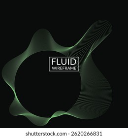 Abstract fluid wireframe background for branding and presentation on digital website or mobile marketing with modern color on dark square background 84