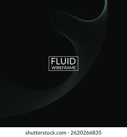 Abstrait fluide arrière-plan filaire pour marque et présentation sur site web numérique ou marketing mobile avec couleur moderne sur fond carré foncé 81