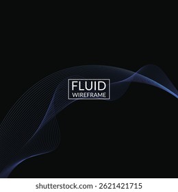Abstrait fluide arrière-plan filaire pour marque et présentation sur site web numérique ou marketing mobile avec couleur moderne sur fond carré foncé 92