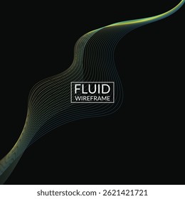 Abstrait fluide arrière-plan filaire pour marque et présentation sur site web numérique ou marketing mobile avec couleur moderne sur fond carré foncé 91